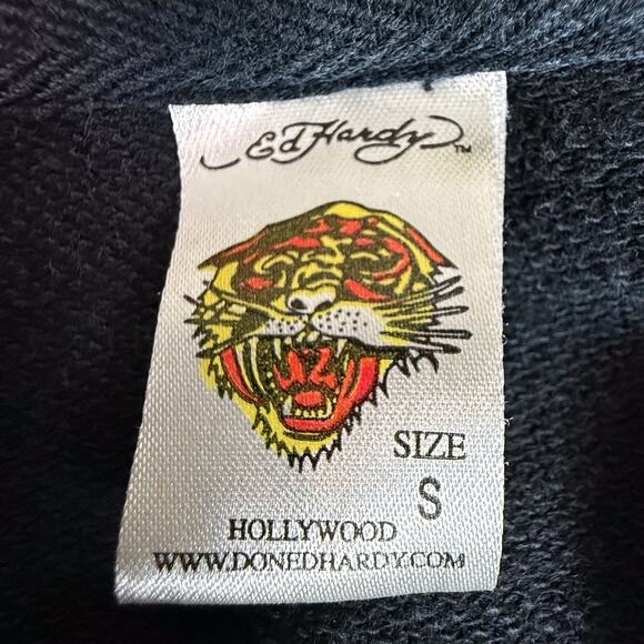Ed Hardy Tattoo Art Hoodie S Dragon Geisha Tiger Love Kills Spray Zip Jacket - Picture 8 of 15